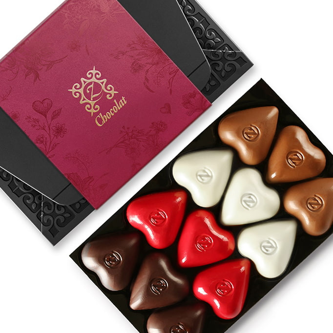 zChocolat Love 12pc French chocolate gift box — premium gourmet Father's Day gift for him